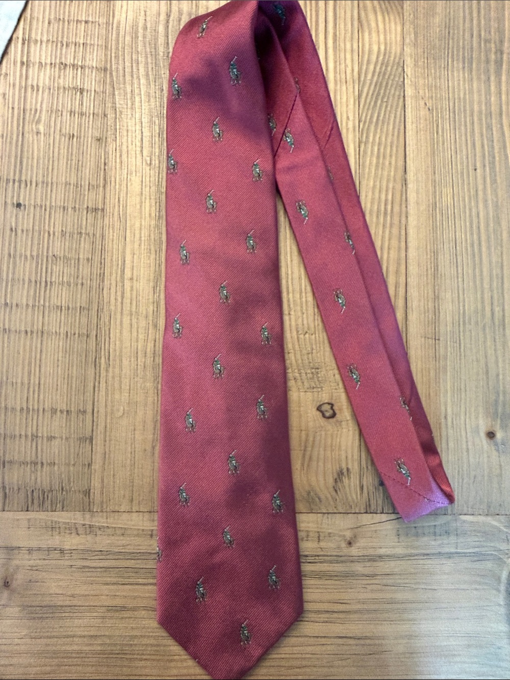 Polo by Ralph Lauren Burgundy Tie with Polo Player Embroidery